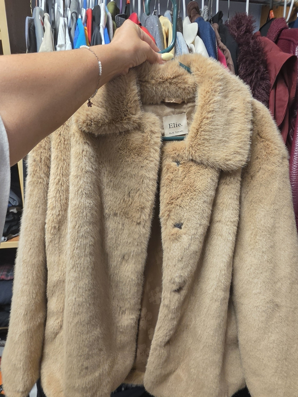 Elie Tahari Teddy Jacket in Brown Like New